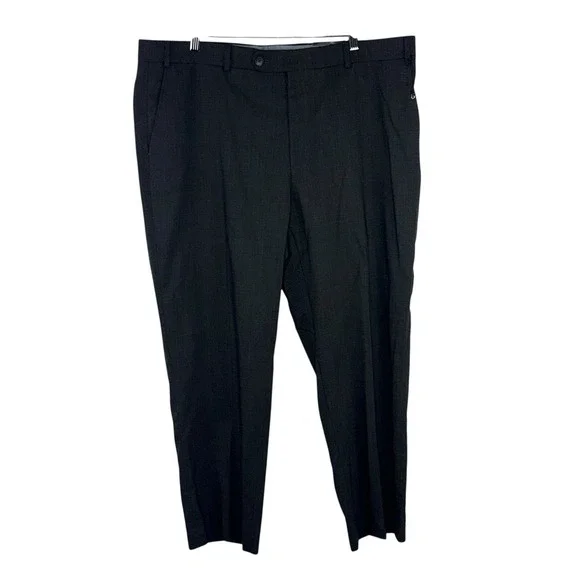 BALLIN Dress Pants Men's 40X 28 Super 120's Wool Travel Twill Comfort Flat Front